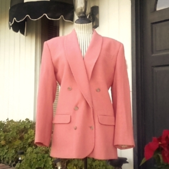 Vintage Jackets & Blazers - Vintage Camel Hair Oversized Pink Boxy  Blazer